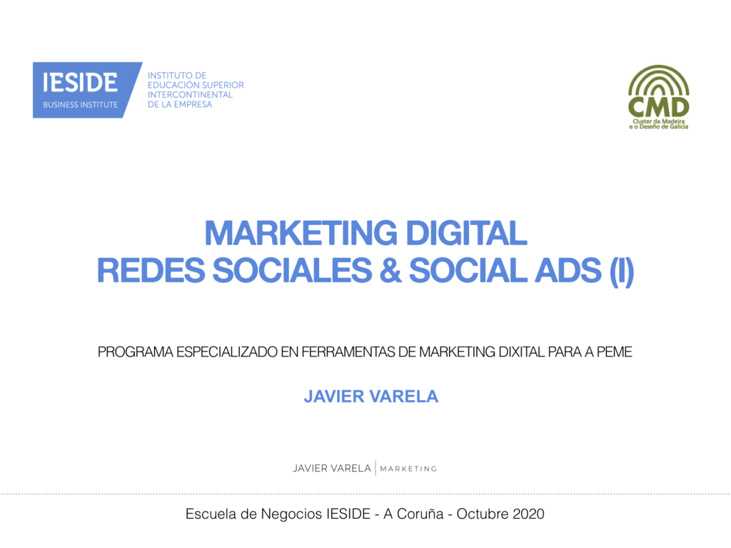 Portada - Curso - Marketing Digital - Javier Varela - IESIDE - Cluster Madeira