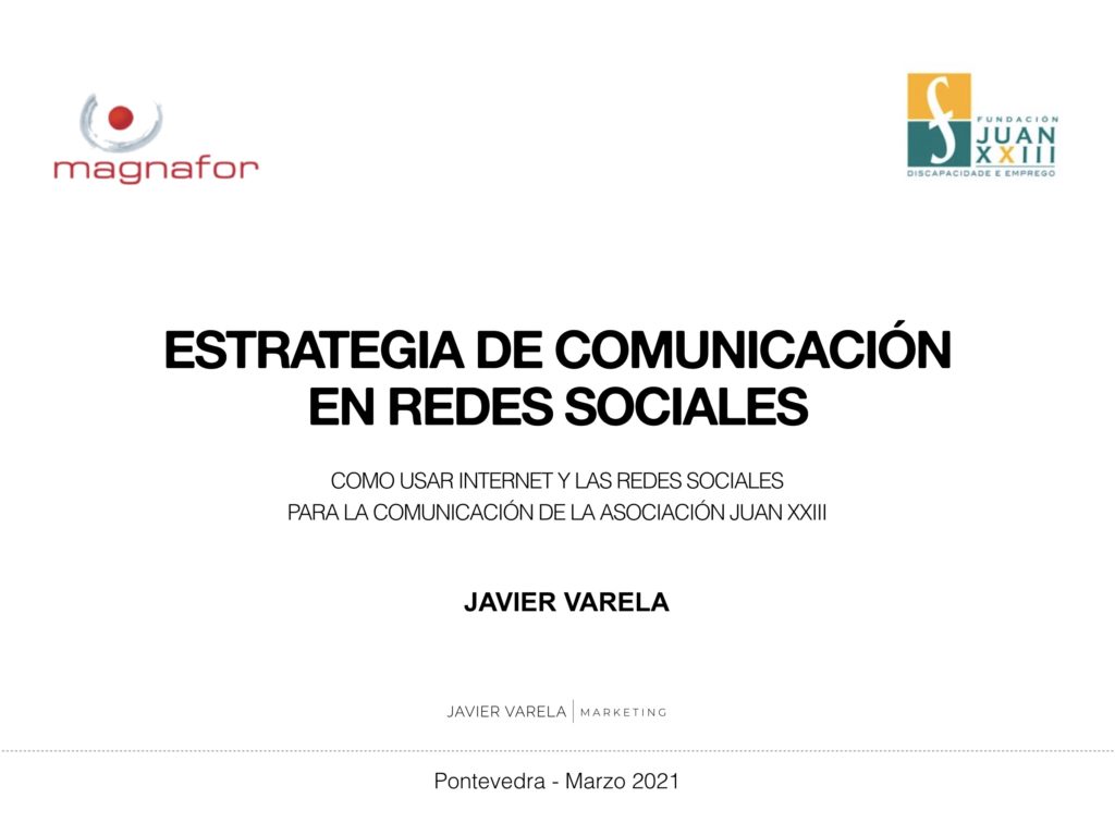 Curso - Gestión Redes Sociales - Fundación Juan XXIII - Javier Varela 